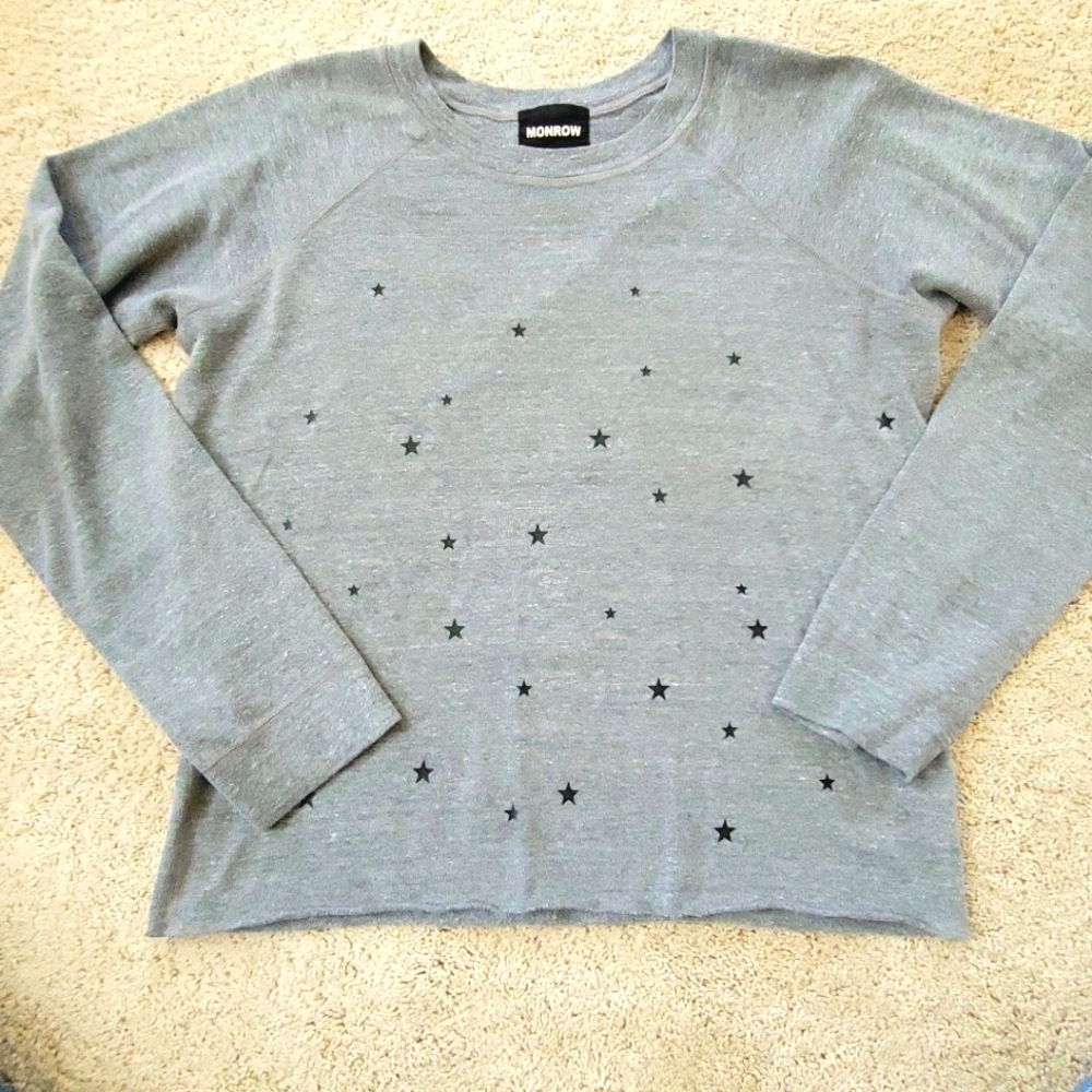 Monrow Gray Star Pattern Sweater M